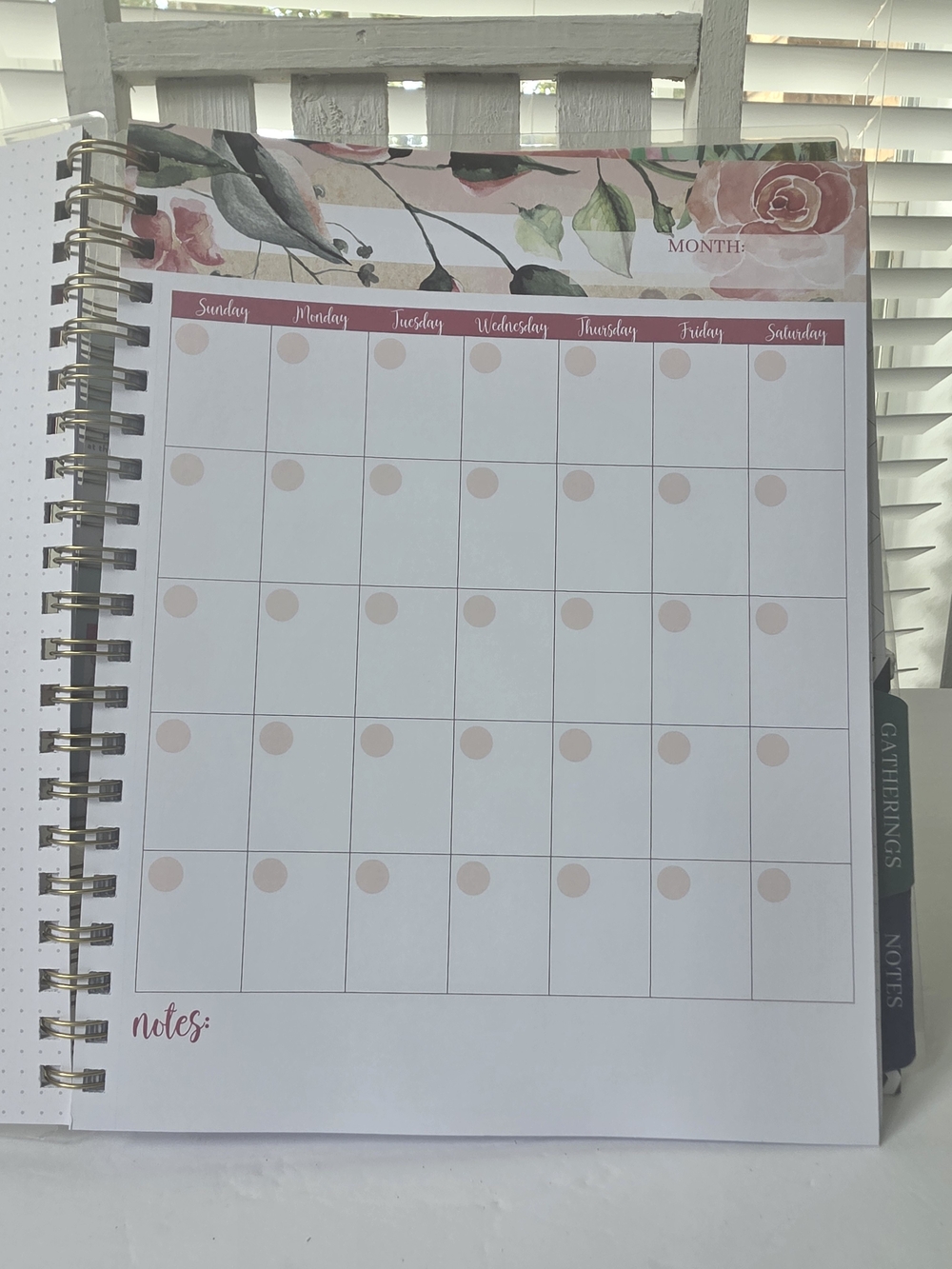 Meal Planner Notebook by Carrie Elle  - Floral Pink & Green - Picture 10 of 16